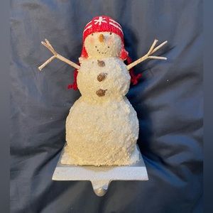 Snowman stocking hanger